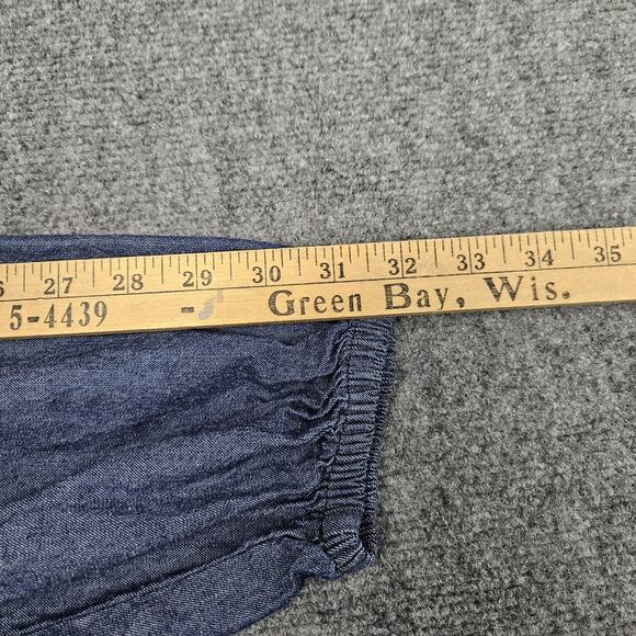 Eloquii Top Blouse Womens Size 20 Blue Wrap Long Sleeves Boho‎ Elevated Casual - Picture 9 of 9